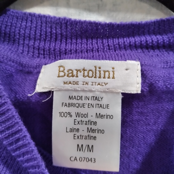 Bartolini 100% merino wool made in Italy cropped purple sweater in medium EUC - Picture 4 of 5